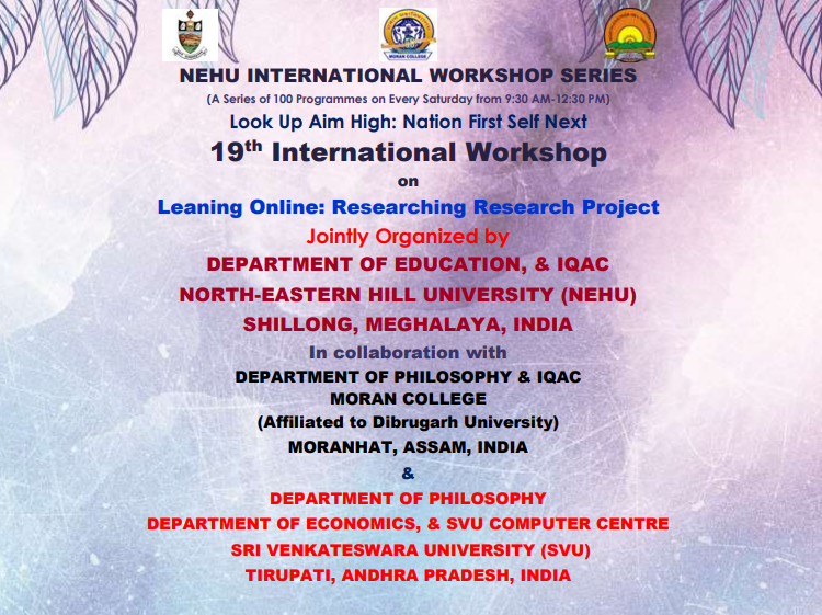 Svu Academic Calendar 2022 19Th International Workshop On Learning Online..researching Research  Project – Sri Venkateswara University, Tirupati